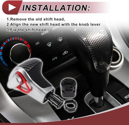 Automatic Gear Shifter Knob for Audi A4 2007-2014 Plastic Faux Leather Automotive Gearbox Stick Shifter Lever Knob with Gear Head Limiter Black 1 Set in Saudi Arabia