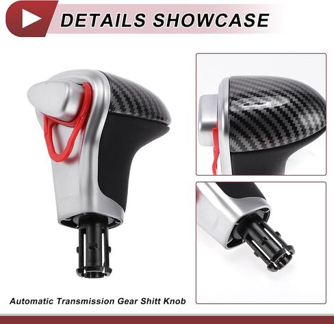 Automatic Gear Shifter Knob for Audi A4 2007-2014 Plastic Faux Leather Automotive Gearbox Stick Shifter Lever Knob with Gear Head Limiter Black 1 Set in Saudi Arabia
