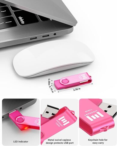 MOSDART 8GB USB2.0 Flash Drive, with Keychain Loop, Swivel Design with LED Light, FAT32 Memory Stick for Computers, System Backup, Data Storage, Green and Blue (Pack of 2) in Saudi Arabia