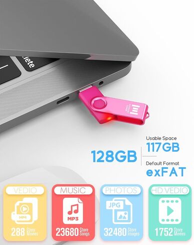 MOSDART 8GB USB2.0 Flash Drive, with Keychain Loop, Swivel Design with LED Light, FAT32 Memory Stick for Computers, System Backup, Data Storage, Green and Blue (Pack of 2) in Saudi Arabia
