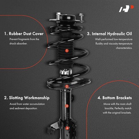 A-Premium Front Pair (2) مجموعة كاملة من STRUT & COIL Spring Assembly متوافقة مع Toyota Camry 2012 2013 2014 2015 2017 ، Driver and Passenger Side in Saudi Arabia
