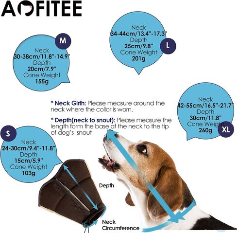 AOFITEE Large Dog Cone Adjustable Dog Cone to Stop Licking, Blue XL in Saudi Arabia