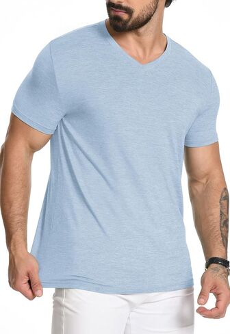 Kesihan Men's Thirts v Neck 2 Pack Tees Teasable Tears Eassion Essential assual tops in Kuwait