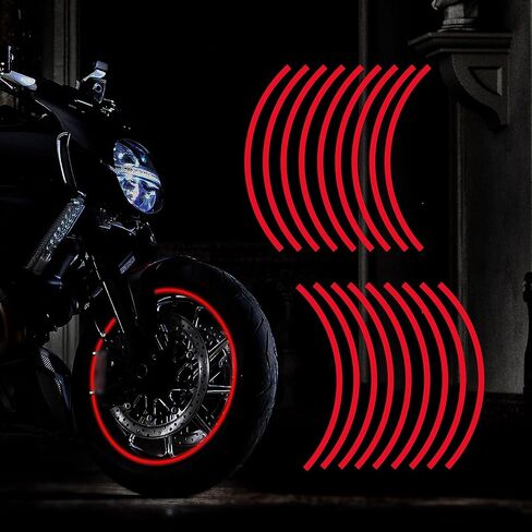 TOMALL 18pcs Lengthen 16"-19" Reflective Wheel Rim Stripe Decal for Motorcycle Wheels Car Cycling Bike Bicycle Night Safety Decoration Stripe Universal Reflective Sticker for Car (Gradient) in Saudi Arabia