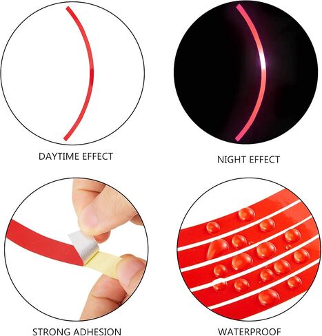 TOMALL 18pcs Lengthen 16"-19" Reflective Wheel Rim Stripe Decal for Motorcycle Wheels Car Cycling Bike Bicycle Night Safety Decoration Stripe Universal Reflective Sticker for Car (Gradient) in Saudi Arabia