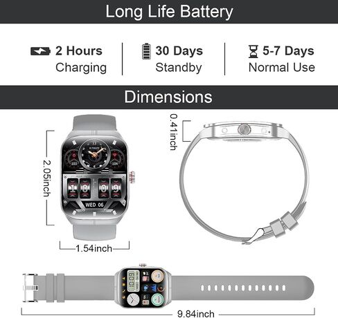 Smart Watch for Men Women, Fitness Tracker for Android/iOS, 1.95" AMOLED Screen Smartwatches with Weather Forecast, Blood Oxygen Monitor, Calls and Messages, Heart Rate(2 Watch Bands) Black in Saudi Arabia