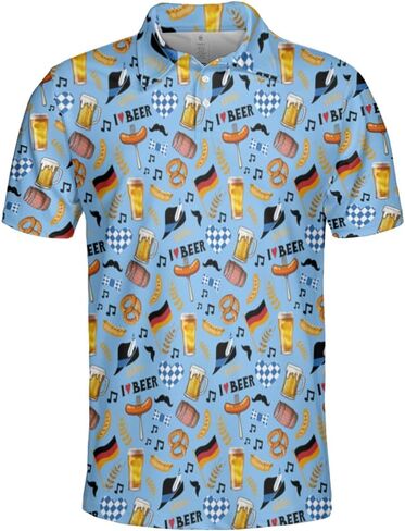 Octoberfest Polo Shirts for Men - German Beer Festival Mens Oktoberfest Shirt Short Sleeve Print Golf Polo T-Shirt in Saudi Arabia