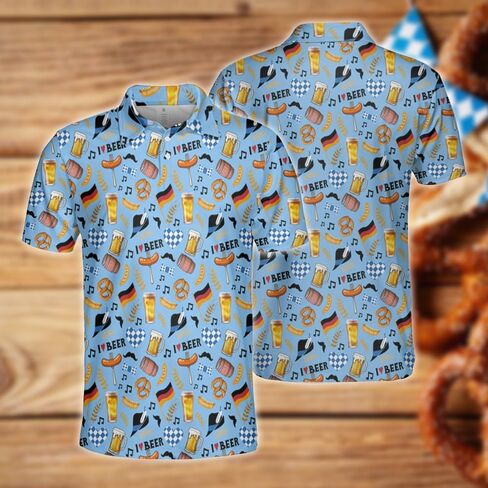 Octoberfest Polo Shirts for Men - German Beer Festival Mens Oktoberfest Shirt Short Sleeve Print Golf Polo T-Shirt in Saudi Arabia