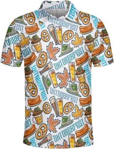 Octoberfest Polo Shirts for Men - German Beer Festival Mens Oktoberfest Shirt Short Sleeve Print Golf Polo T-Shirt in Saudi Arabia