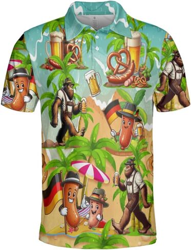 Octoberfest Polo Shirts for Men - German Beer Festival Mens Oktoberfest Shirt Short Sleeve Print Golf Polo T-Shirt in Saudi Arabia