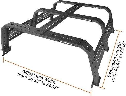 HOOKE ROAD 18.8 "رف سرير عالي البرية للشاحنات متوسطة الحجم بدون قضبان السرير - متوافقة مع Ford Ranger ، GMC Canyon ، Chevrolet Colorado ، Jeep Gladiator JT in Saudi Arabia