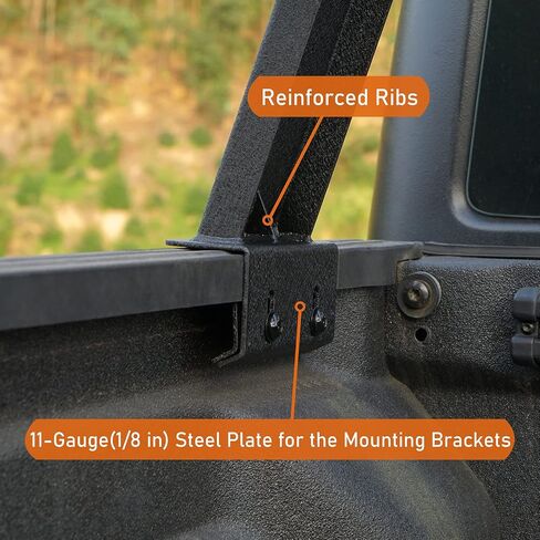 HOOKE ROAD 18.8 "رف سرير عالي البرية للشاحنات متوسطة الحجم بدون قضبان السرير - متوافقة مع Ford Ranger ، GMC Canyon ، Chevrolet Colorado ، Jeep Gladiator JT in Saudi Arabia
