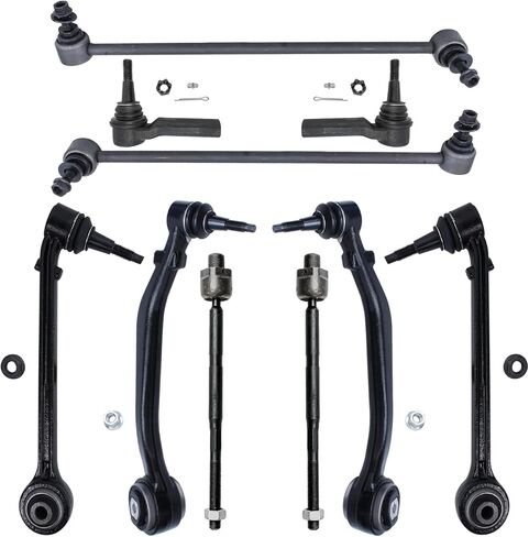 Detroit Axle - Front 10pc Control Arms Kit for 2010-2015 Chevrolet Camaro, 4 Lower Forward & Rearward Control Arms 4 Tie Rods 2 Sway Bars Suspension Kit 2011 2012 2013 2014 Replacement in Saudi Arabia
