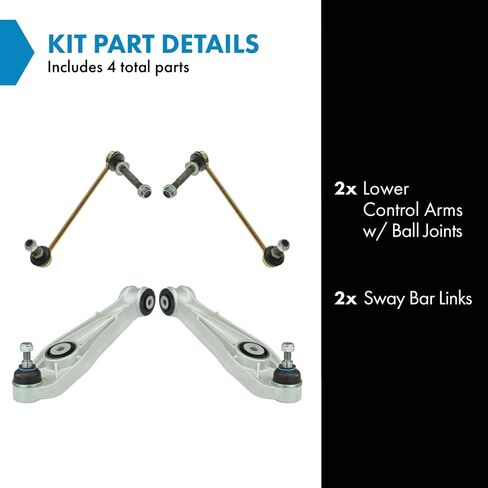 TRQ Front Sundension Kit Arm مع كرة تثبيت Ball Sway Bar Rink متوافق مع 1999-2005 Porsche 911 1997-2004 Boxster in Saudi Arabia