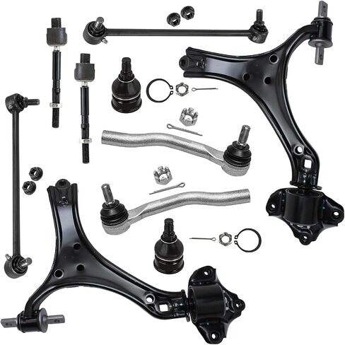 Detroit Axle-10pc مجموعة أذرع التحكم في الطرف الأمامي لـ 13-17 هوندا أكورد ، 15-17 Acura TLX ، 2 أذرع التحكم السفلية 4 نهايات قضيب التعادل 2 قضبان الترجيع 2 مفاصل الكرة السفلى 2013 2014 2015 2015 2017 استبدال in Saudi Arabia