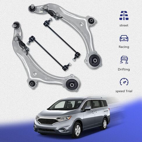 ذراع التحكم السفلي في المقدمة مع استقرار الكرة مثبتات البار بديل رابط Nissan Quest 2011-2017-4pcs مجموعة التعليق المهنية CMS301201 CMS301200 K750267 K750268 in Saudi Arabia