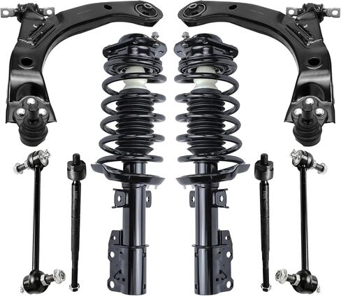 Detroit Axle-12pc مجموعة تعليق الواجهة الأمامية لـ 05-10 Chevy Cobalt ، 07-09 Pontiac G5 ، 05-06 Pontiac Pursuit ، أذرع التحكم السفلية مع قضبان التعادل المفصل في الكرة. in Saudi Arabia