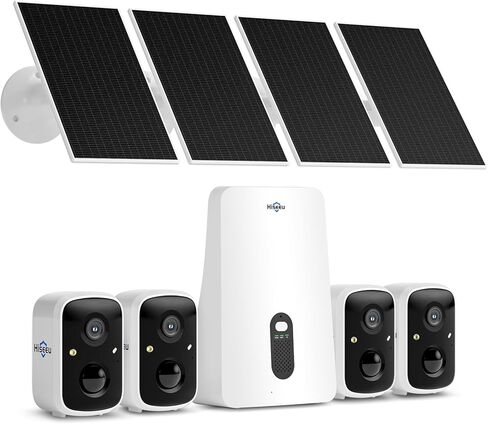 كاميرات Hiseeu Security Cameras Wireless Outdoor ، Wifi Pro 5g/2.4g كاميرات للأمن المنزلي ، تعمل بالطاقة الشمسية ، الكشف عن الحركة ، الحديث ثنائي الاتجاه ، رؤية ليلية ملونة ، متوافقة مع Alexa in Kuwait
