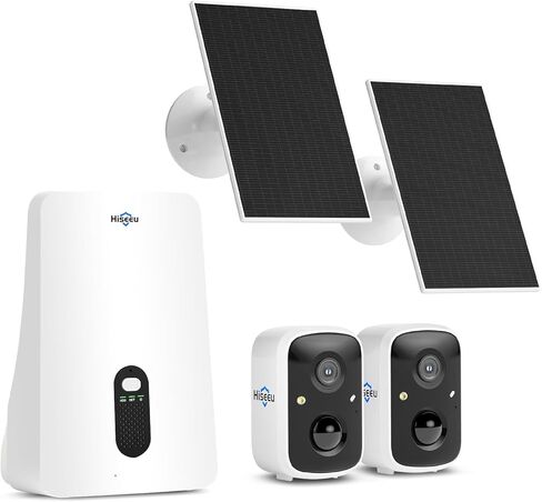 كاميرات Hiseeu Security Cameras Wireless Outdoor ، Wifi Pro 5g/2.4g كاميرات للأمن المنزلي ، تعمل بالطاقة الشمسية ، الكشف عن الحركة ، الحديث ثنائي الاتجاه ، رؤية ليلية ملونة ، متوافقة مع Alexa in Kuwait