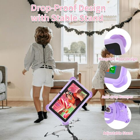 Kids Tablet 7" Toddler Learning Tablets for Child with Case 2GB RAM 32GB ROM Bluetooth WiFi GMS Parental Control Children-Tablet for Girls Boys Free Games and App Preinstalled, Pink in Saudi Arabia