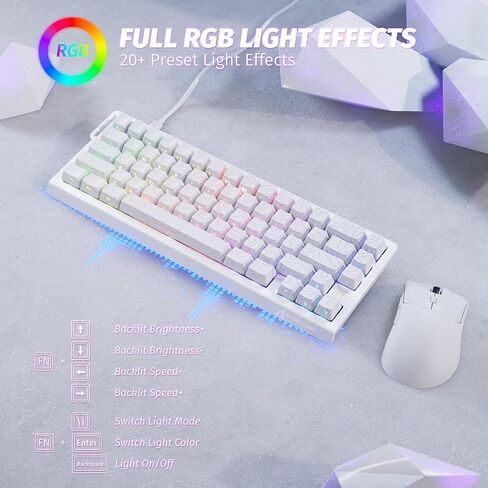 الهجوم Shark X68 He Gaming Keyboard & R1 Mouse Combo ، 8khz Magnetic Switch Keyboard ، 16.8m RGB ، Actuation Custom in Kuwait