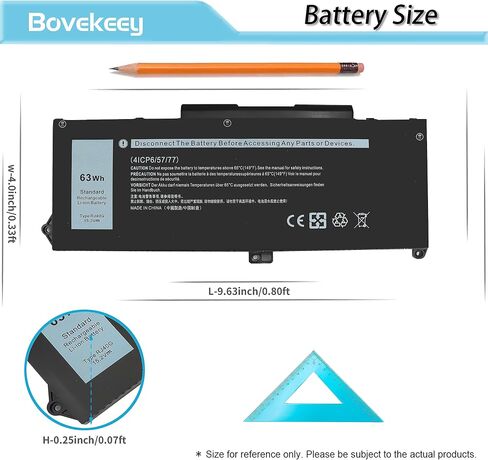 86Wh 69KF2 Battery 11.4V for Dell Alienware M15 M17 R3 R4 R5 R6 R7, XPS 15 9500 9510 9520, Precision 5550 5560 5570 , G7 15 7500 7510 7620, Inspiron 7510 7610 P87F P91F 70N2F M59JH 8FCTC 08FCTC 70N2F in Saudi Arabia