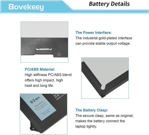86Wh 69KF2 Battery 11.4V for Dell Alienware M15 M17 R3 R4 R5 R6 R7, XPS 15 9500 9510 9520, Precision 5550 5560 5570 , G7 15 7500 7510 7620, Inspiron 7510 7610 P87F P91F 70N2F M59JH 8FCTC 08FCTC 70N2F in Saudi Arabia