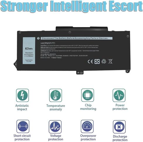 86Wh 69KF2 Battery 11.4V for Dell Alienware M15 M17 R3 R4 R5 R6 R7, XPS 15 9500 9510 9520, Precision 5550 5560 5570 , G7 15 7500 7510 7620, Inspiron 7510 7610 P87F P91F 70N2F M59JH 8FCTC 08FCTC 70N2F in Saudi Arabia