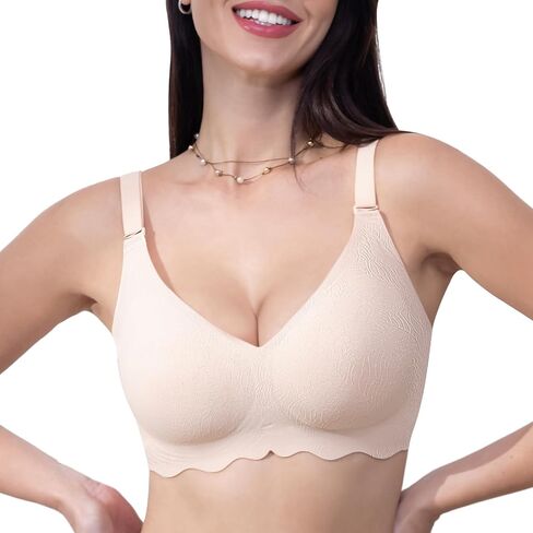 HORISUN Seamless Bra Womens Push Up No Underwire Lace Support Full Coverage Bra in Saudi Arabia