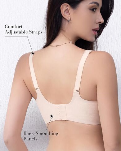 HORISUN Seamless Bra Womens Push Up No Underwire Lace Support Full Coverage Bra in Saudi Arabia