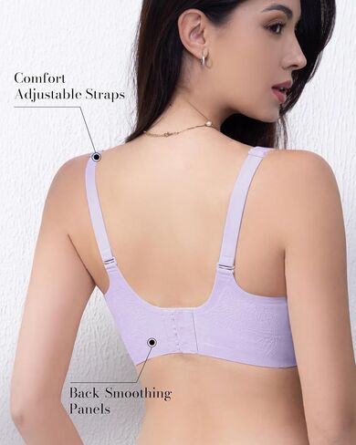HORISUN Seamless Bra Womens Push Up No Underwire Lace Support Full Coverage Bra in Saudi Arabia