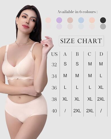 HORISUN Seamless Bra Womens Push Up No Underwire Lace Support Full Coverage Bra in Saudi Arabia