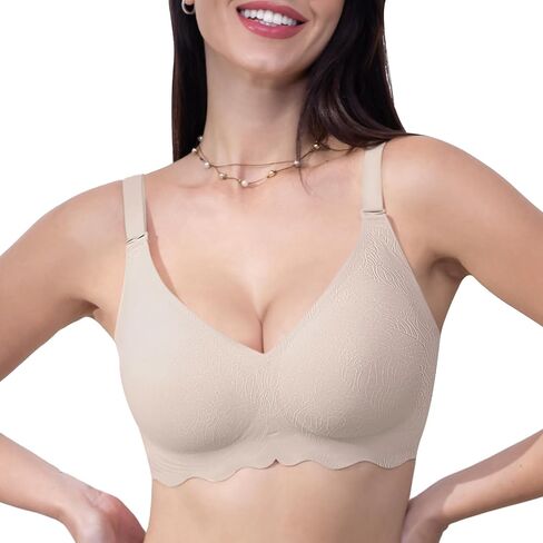 HORISUN Seamless Bra Womens Push Up No Underwire Lace Support Full Coverage Bra in Saudi Arabia