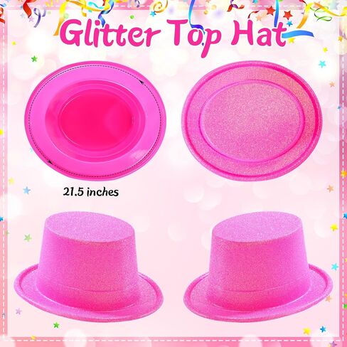 Hillban 12 Pack Mardi Gras Hats Bulk Plastic Glitter Top Hats Purple Green Gold Party Adevale for Mardi Gras Men Associory Supplies Decorts in Kuwait
