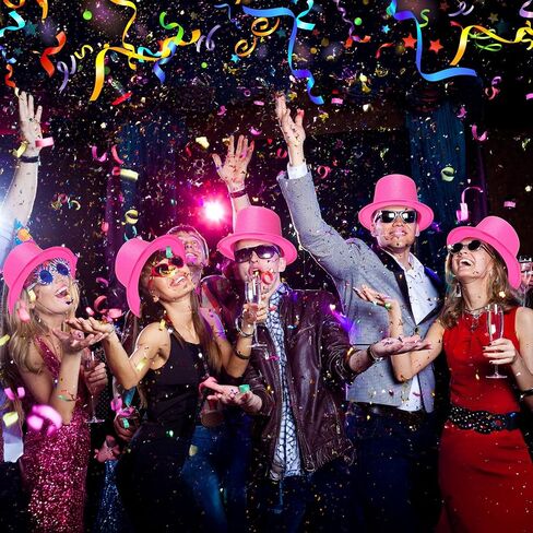 Hillban 12 Pack Mardi Gras Hats Bulk Plastic Glitter Top Hats Purple Green Gold Party Adevale for Mardi Gras Men Associory Supplies Decorts in Kuwait