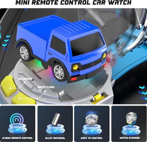 YUZ MINI جهاز التحكم عن بُعد سيارة ساعة مشاهدة مع مصابيح LED ، 2.4G RC CARS TOY CAR CAR WATCH USB شحن يدوي مراقبة سيارة RC CAR للأطفال الفتيات لعيد الميلاد هدايا حفلات عطلة عيد الميلاد ، رمادي in Kuwait
