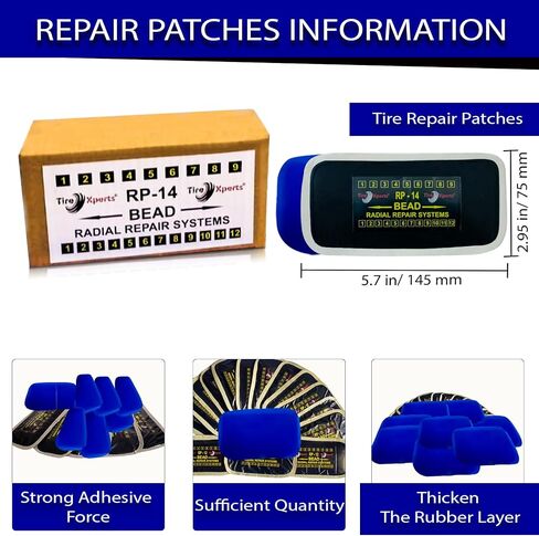 Heavy Duty Radial Tire Repair Patch Kit – Emergency Tire Plug and Patch Tool for Cars, Trucks, Buses, and Tractors 5.7 x 2.95 inch (20 PCS) in Saudi Arabia