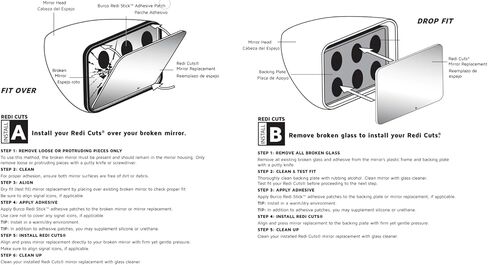 Fits 90-95 4Runner, 93-98 T100 Right Passenger Convex Power Mirror Glass Lens w/Adhesive USA no Backing Plate in Kuwait