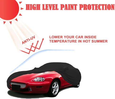 قم بتناسب حماية الغطاء الكامل للسيارة المتوافقة مع Mazda MX-5 Miata (1990-2025) ، غطاء السيارة الداخلي للتنفس للمرآب المقاوم للغبار ، ومرآب للسيارات (أسود) in Kuwait