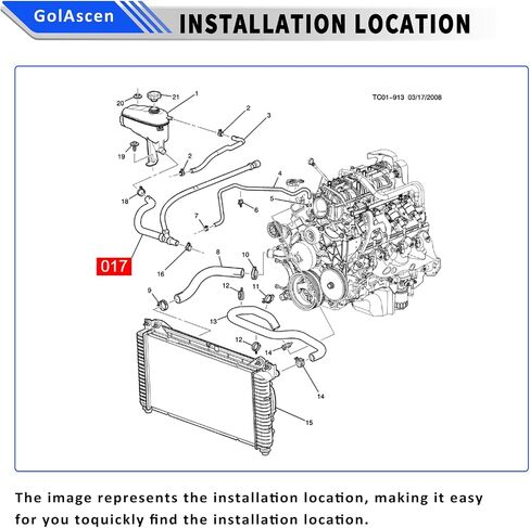GolAscen 15834773 Engine Lower Radiator Outlet Hose for Chevrolet Silverado Tahoe Avalanche Suburban, For GMC Sierra Yukon XL 1500 2500 3500, For Cadillac Escalade, For Hummer H2, for 15792821 626553 in Saudi Arabia