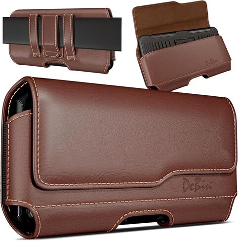 DeBin Case for Galaxy S24 Ultra 5G, S24 FE, S23 Ultra, S22 Ultra, S21 Ultra, Note 20 Ultra - Cell Phone Belt Holster with Clip Carrying Pouch Holder Cover (Fits Samsung Phone with Case on) Black in Saudi Arabia