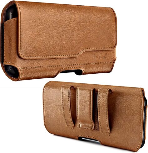 DeBin Case for Galaxy S24 Ultra 5G, S24 FE, S23 Ultra, S22 Ultra, S21 Ultra, Note 20 Ultra - Cell Phone Belt Holster with Clip Carrying Pouch Holder Cover (Fits Samsung Phone with Case on) Black in Saudi Arabia