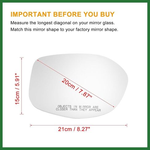 Motoforti Car Right Rearview Heated Side Mirror Glass for Honda Odyssey 2014-2017 76203-TK8-A51 Replacement Heated Mirror Glass with Backing Holder Long-lasting in Saudi Arabia