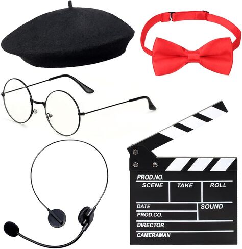 Yewong 4 Pieces Kids Director Costume Accessories Set for Filmmaker Awards Career Day Dress up Movie Night Party Supplies in Kuwait