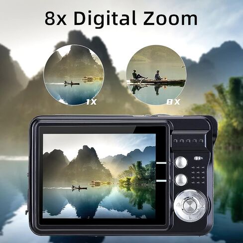18MP Megapixel Digital Camera with 2.7" LCD Screen, Rechargeable Battery, HD Photo and Video for Indoor, Outdoor Photography for Adults, Kids (Silver) in Kuwait
