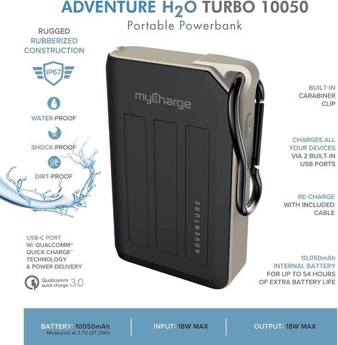 MyRarge Portable Charger Adventure USB C Power Bank Adventure ، حزمة البطارية الخارجية الوعرة في الهواء الطلق (6700 مللي أمبير في الساعة) in Saudi Arabia