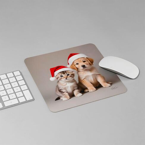 SenseAGE Slim Mouse Pad for Home/Office - Holiday Santa Mouse mat, Full Print Santa Mouse Pad, Non-Slip Lightweight&Precision-Optimized Portable Christmas Pink Mouse Pad, 8.66" x 8.66" (Jolly Santa) in Kuwait