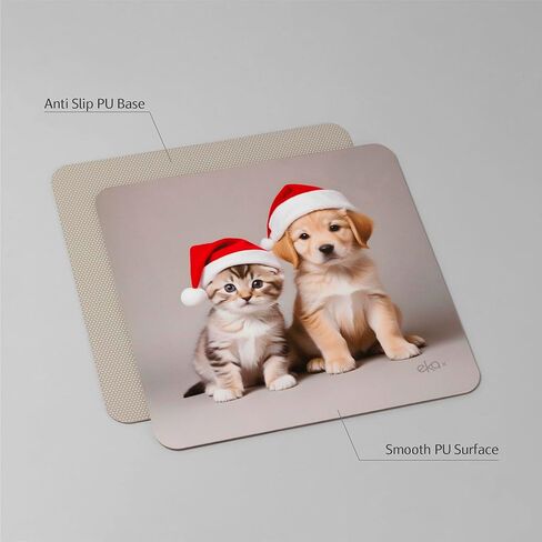 SenseAGE Slim Mouse Pad for Home/Office - Holiday Santa Mouse mat, Full Print Santa Mouse Pad, Non-Slip Lightweight&Precision-Optimized Portable Christmas Pink Mouse Pad, 8.66" x 8.66" (Jolly Santa) in Kuwait