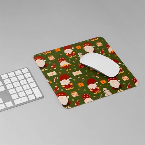 SenseAGE Slim Mouse Pad for Home/Office - Holiday Santa Mouse mat, Full Print Santa Mouse Pad, Non-Slip Lightweight&Precision-Optimized Portable Christmas Pink Mouse Pad, 8.66" x 8.66" (Jolly Santa) in Kuwait