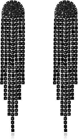 أقراط Brilove Rhinestone التي تتدلى للنساء الموضة الطويلة الثريا البارقة الشراعية الكريستال متدلية متدلية في حزب الملحقات الحزبية in Saudi Arabia